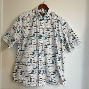 Ariat Mens Krish‎ SS Shirt size XXL Aminal Print Floral Button down Summer comfy